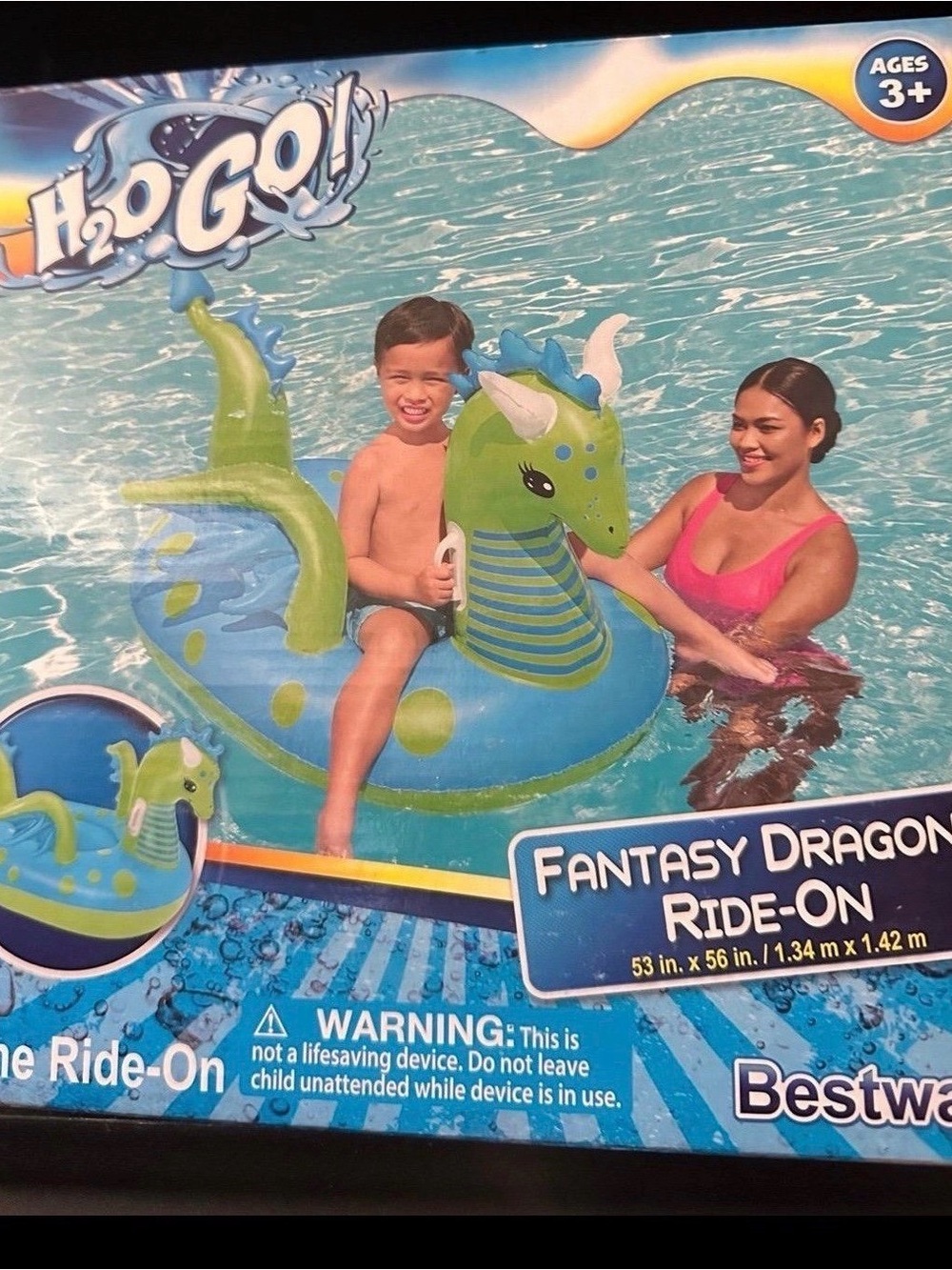 H2O GO! Fantasy Dragon Ride-On - Blue & Green